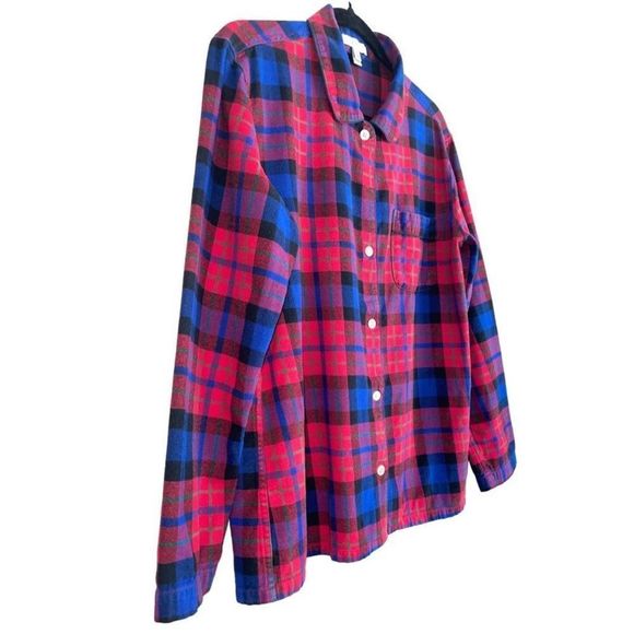 J. Crew Classic Plaid Flannel Lounge Shirt - Picture 7 of 10